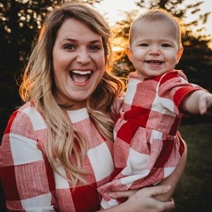 Roolee Mini Maddie Buffalo Plaid Dress in Red